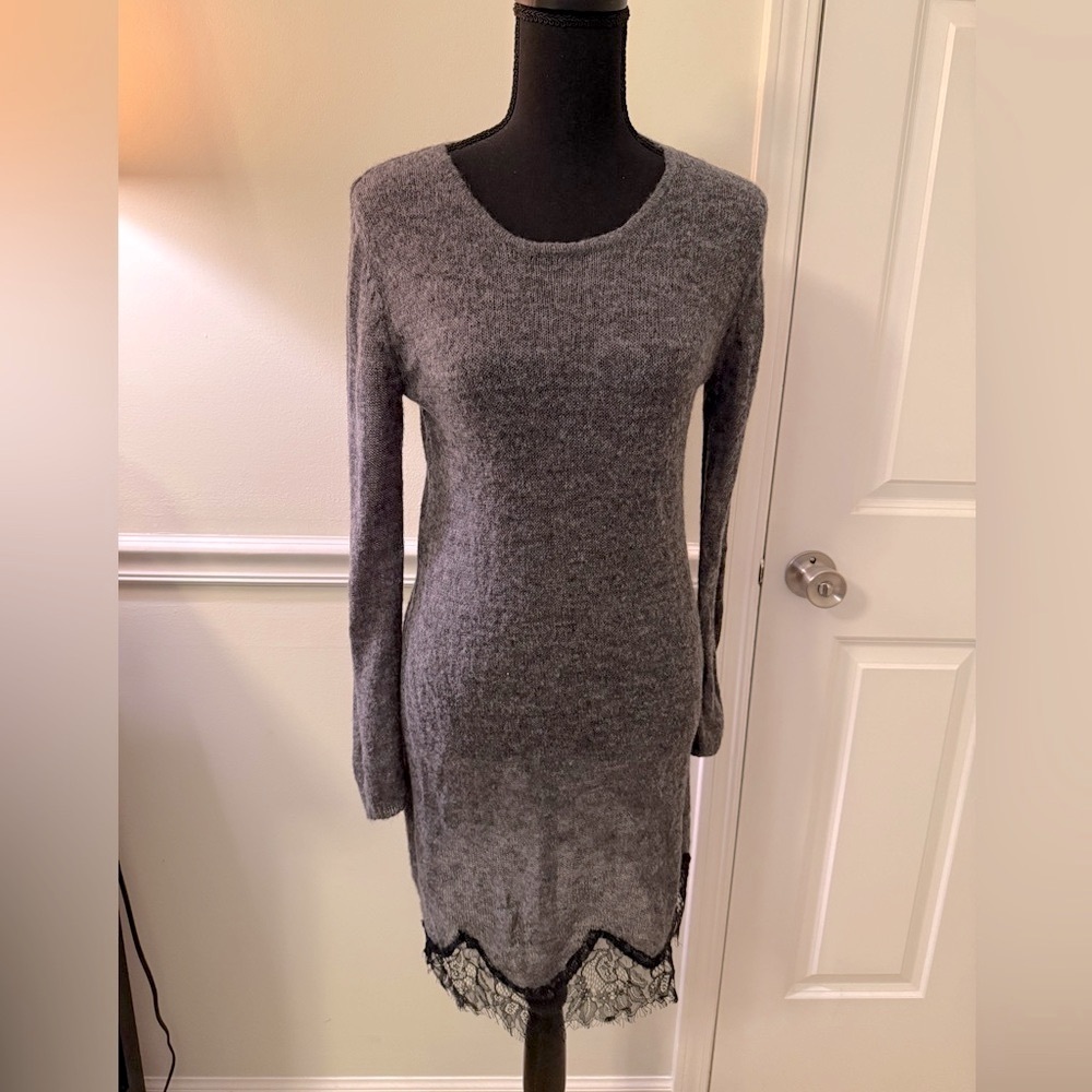 Zara Charcoal Long Sleeve Sweater Dress